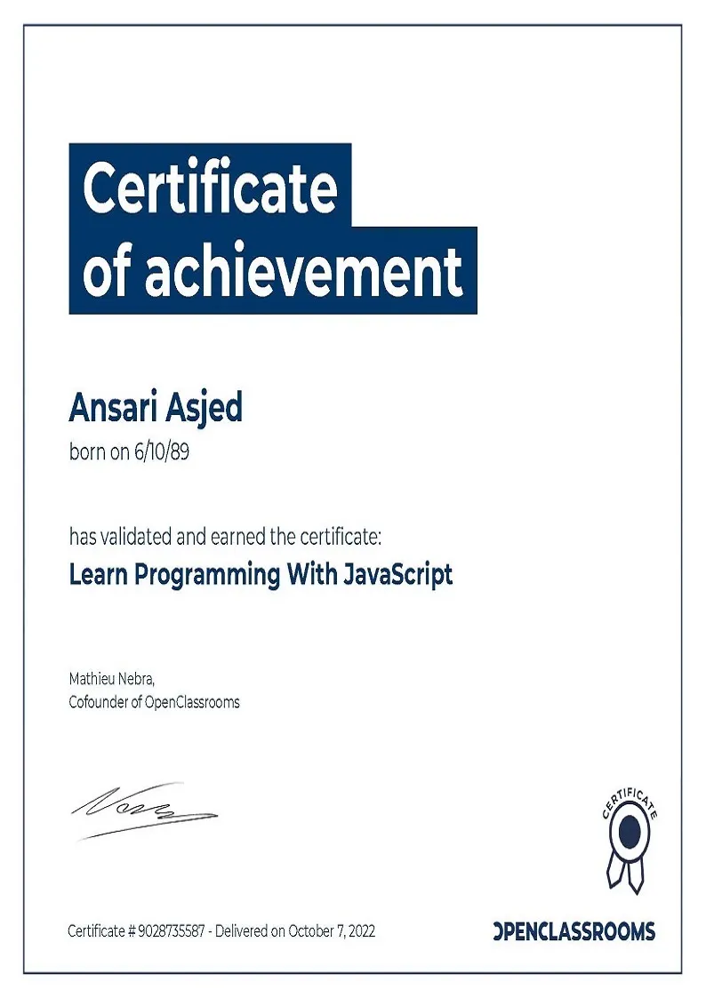 JS Certificate